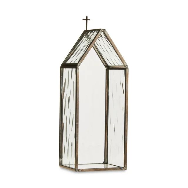 Glass Church Christmas Decoration, Black, 7.4 in, by Holiday Time | Walmart (US)