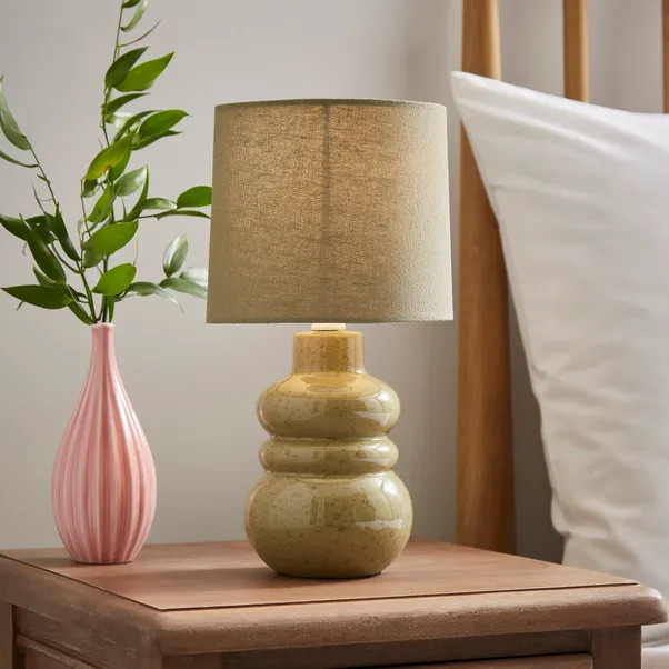 Bea Reactive Glaze Table Lamp | Dunelm
