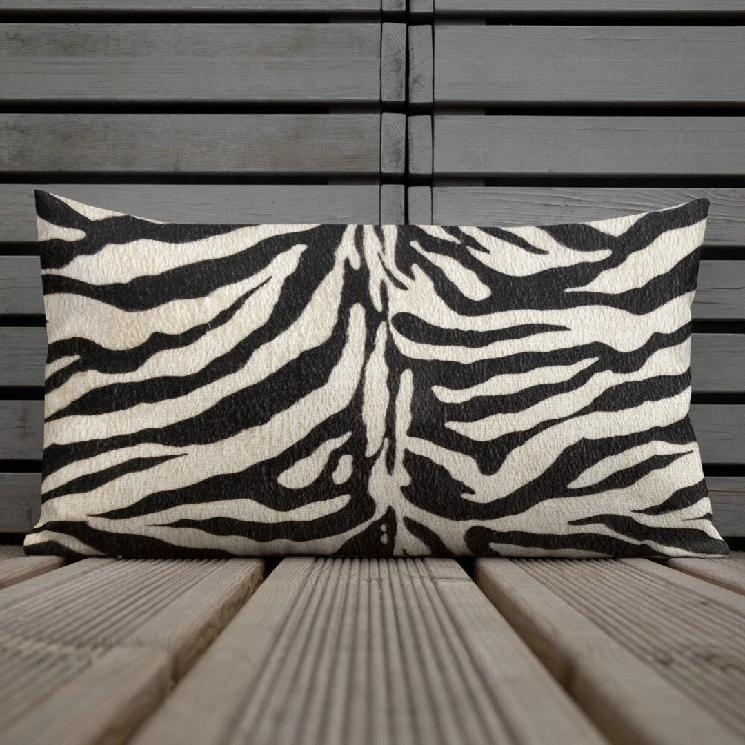 Zebra Print Pillow, Animal Accent Pillows, Zebra Sofa Pillow, Animal Print, Animal Decor, Modern ... | Etsy (US)