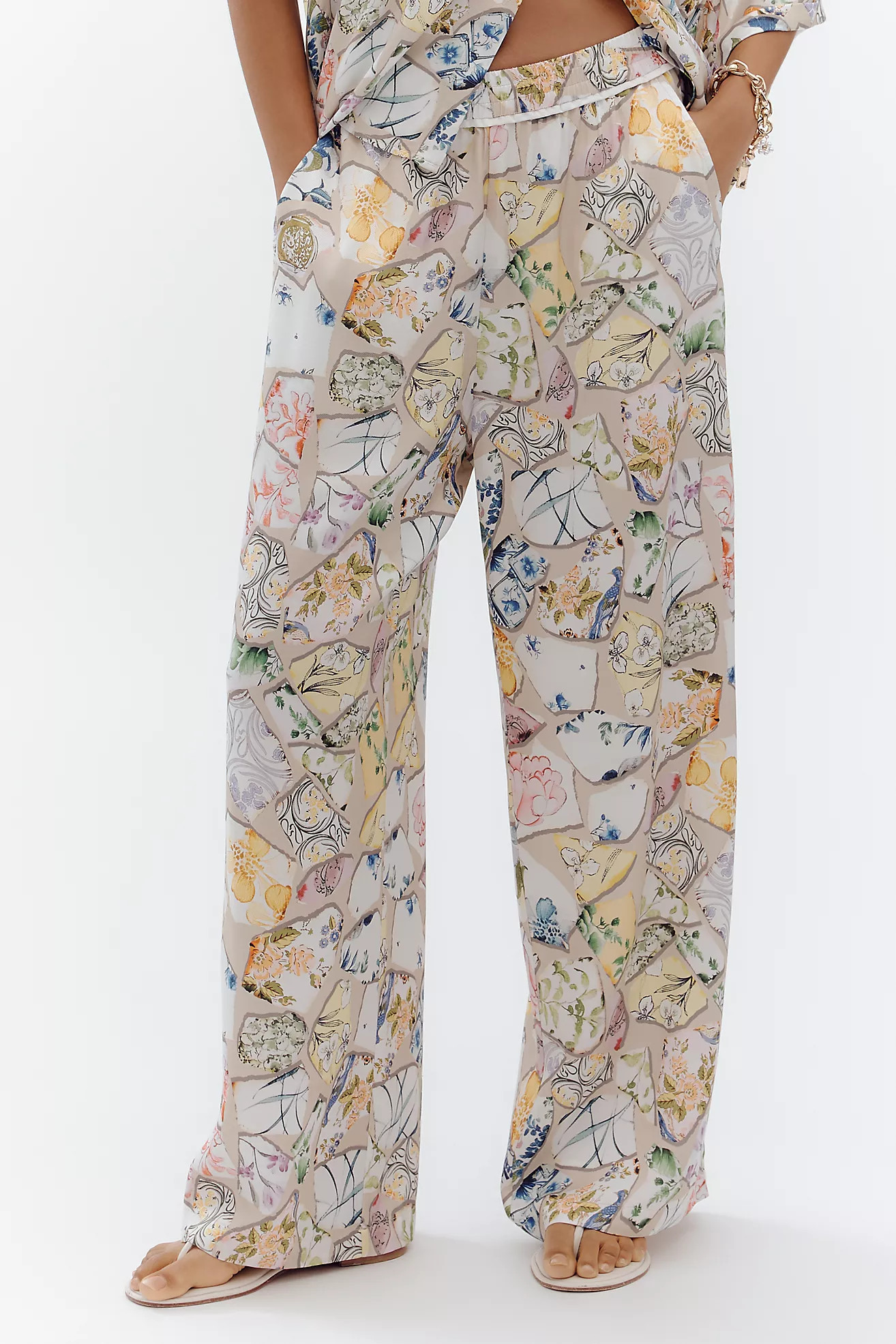 The Brooklin Printed Wide-Leg Pull-On Pants | Anthropologie (US)