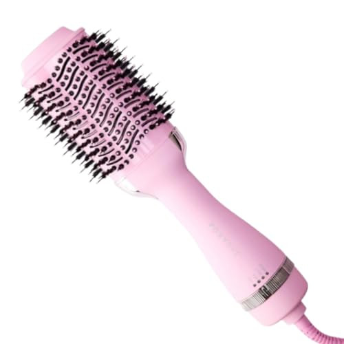 FoxyBae All-in-One Hair Styler - Ceramic Oval Barrel Blow Dryer Brush (75mm) for Drying, Curling, Volumizing & Straightening Hair [Party Pink] | Amazon (US)