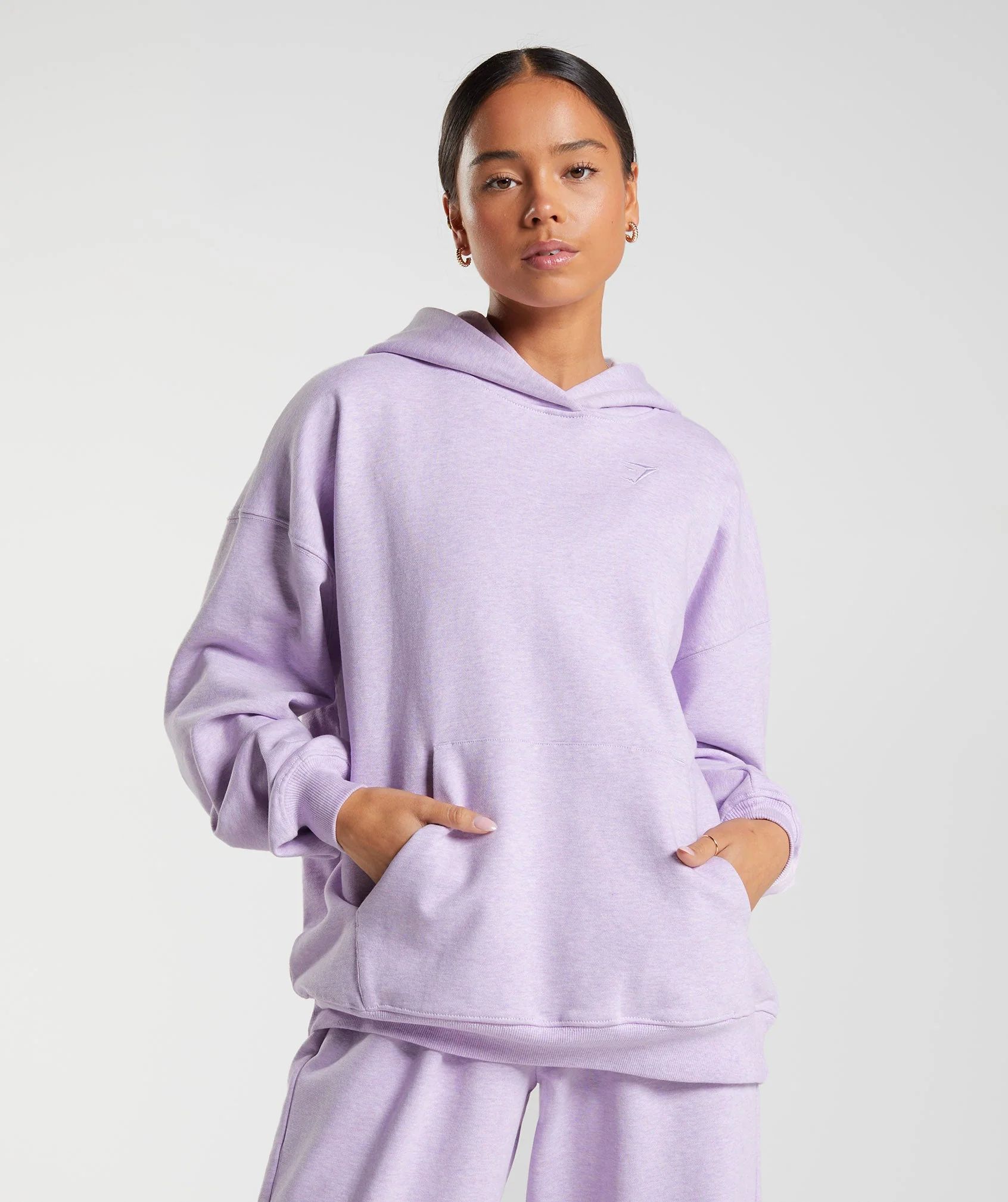 Gymshark Rest Day Sweats Hoodie - Aura Lilac Marl | Gymshark US