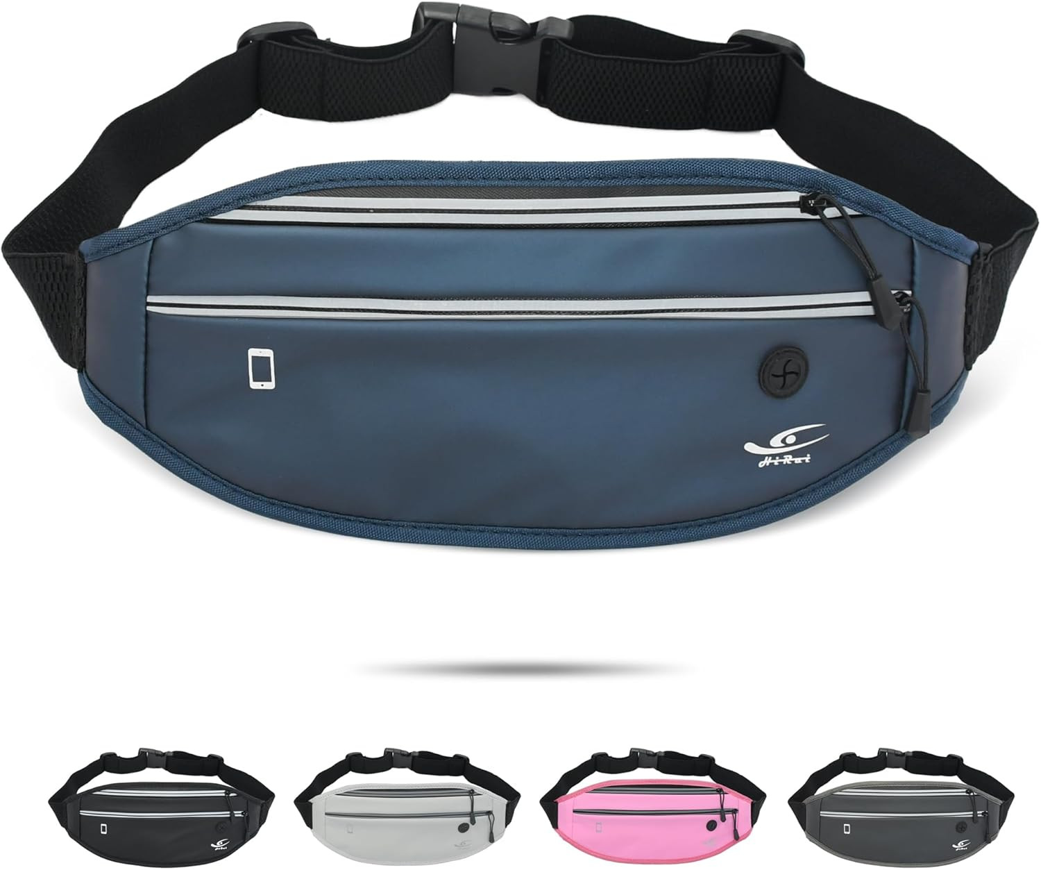 HiRui Slim Fanny Pack for Men Women, Adjustable Exercise Waist Pack Reflective Running Belt for S... | Amazon (US)