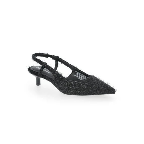 No Boundaries Faux Leather Slingback Kitten Heels, Women's | Walmart (US)