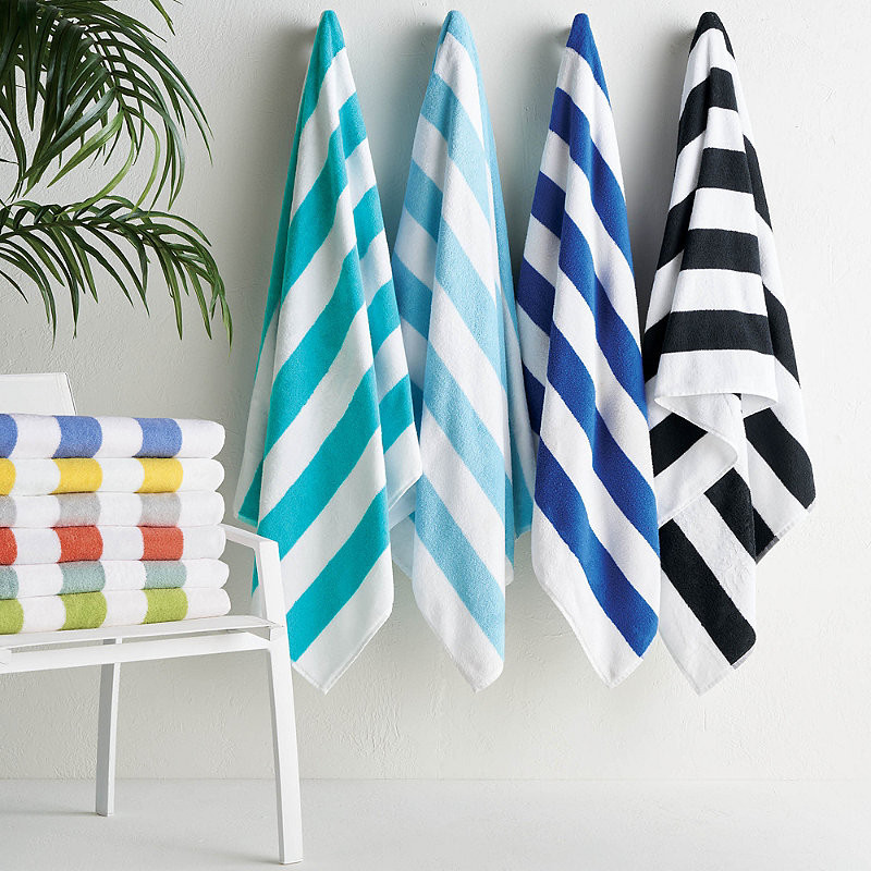 Cabana Stripe Pool & Beach Towel - Seaglass, 40" x 72" Beach Towel, Individual - Frontgate Resort Collectionâ¢ | Frontgate