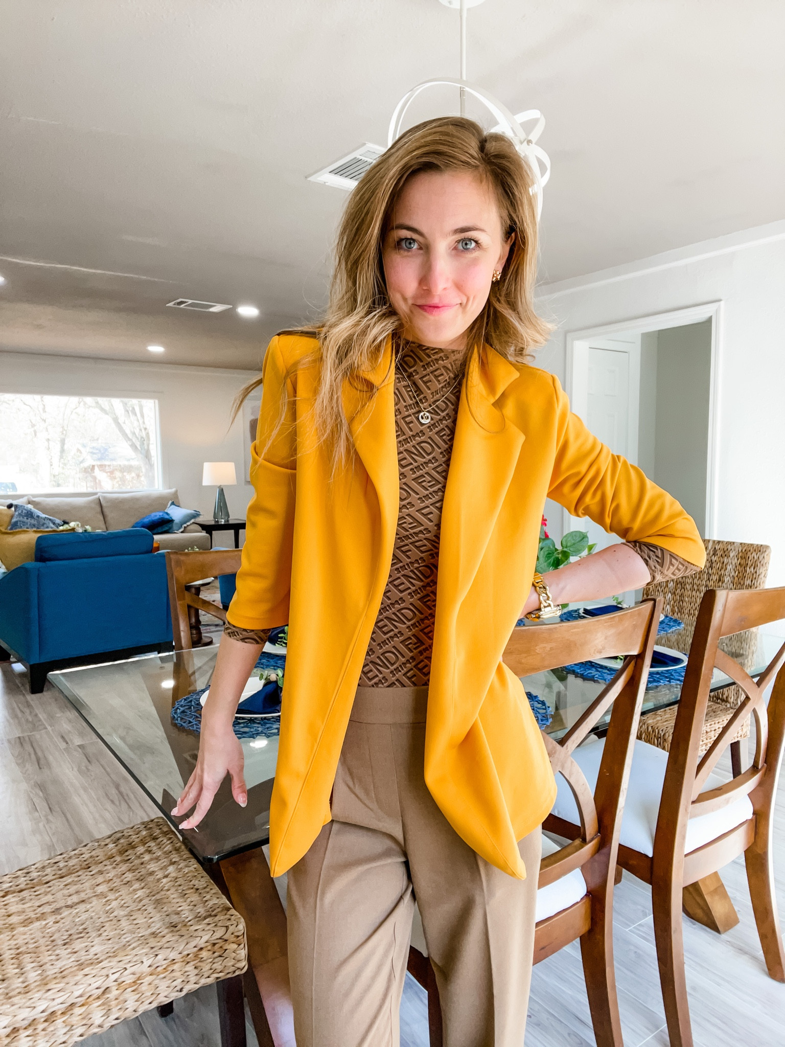 Meeting with clients today and recording a few information real estate videos for our YouTube Page.

I love my Fun pop of color yellow mustard blazer for all the workwear vibes ❤️

My fendi x Skims bodysuit is no longer being sold so I linked a similar pattern bodysuit!

Give me all the neutral office looks!

Women’s blazer. Office looks. Boss babe. Neutral style. Style tip

#LTKfit #LTKworkwear #LTKstyletip