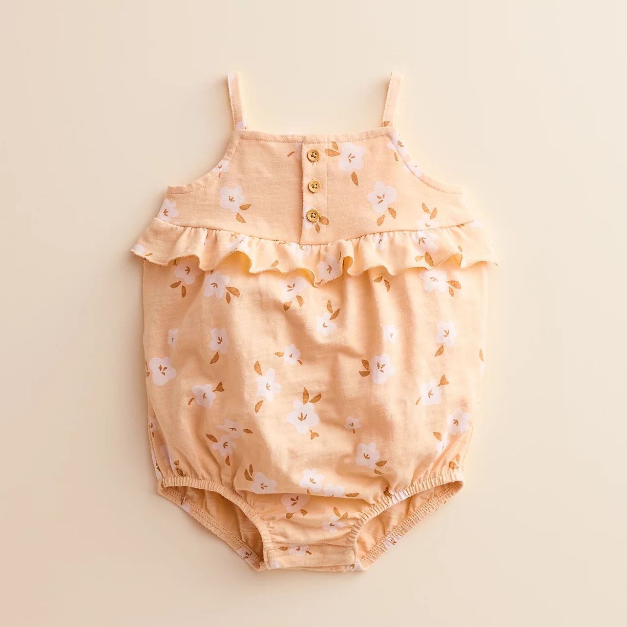 Baby Girl Little Co. by Lauren Conrad Organic Henley Ruffle Romper | Kohl's