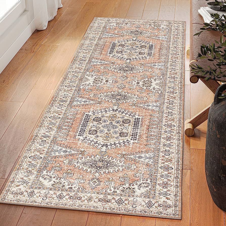 Valenrug Washable Runner Rug 2'6x8 - Ultra-Thin, Stain Resistant, Antique Collection Area Rug for... | Amazon (US)