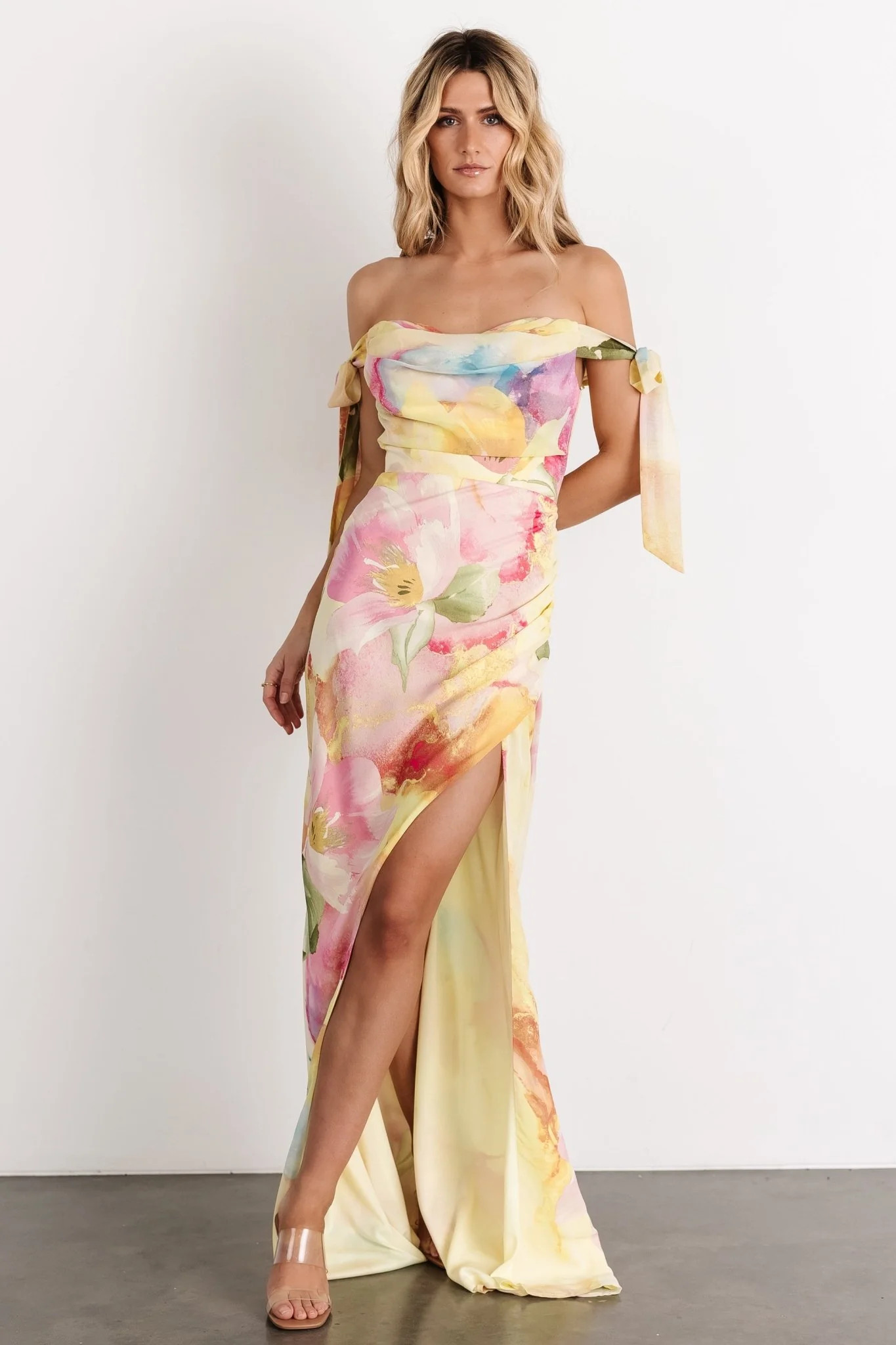 Allegra Off Shoulder Maxi Dress | Multi Floral | Baltic Born