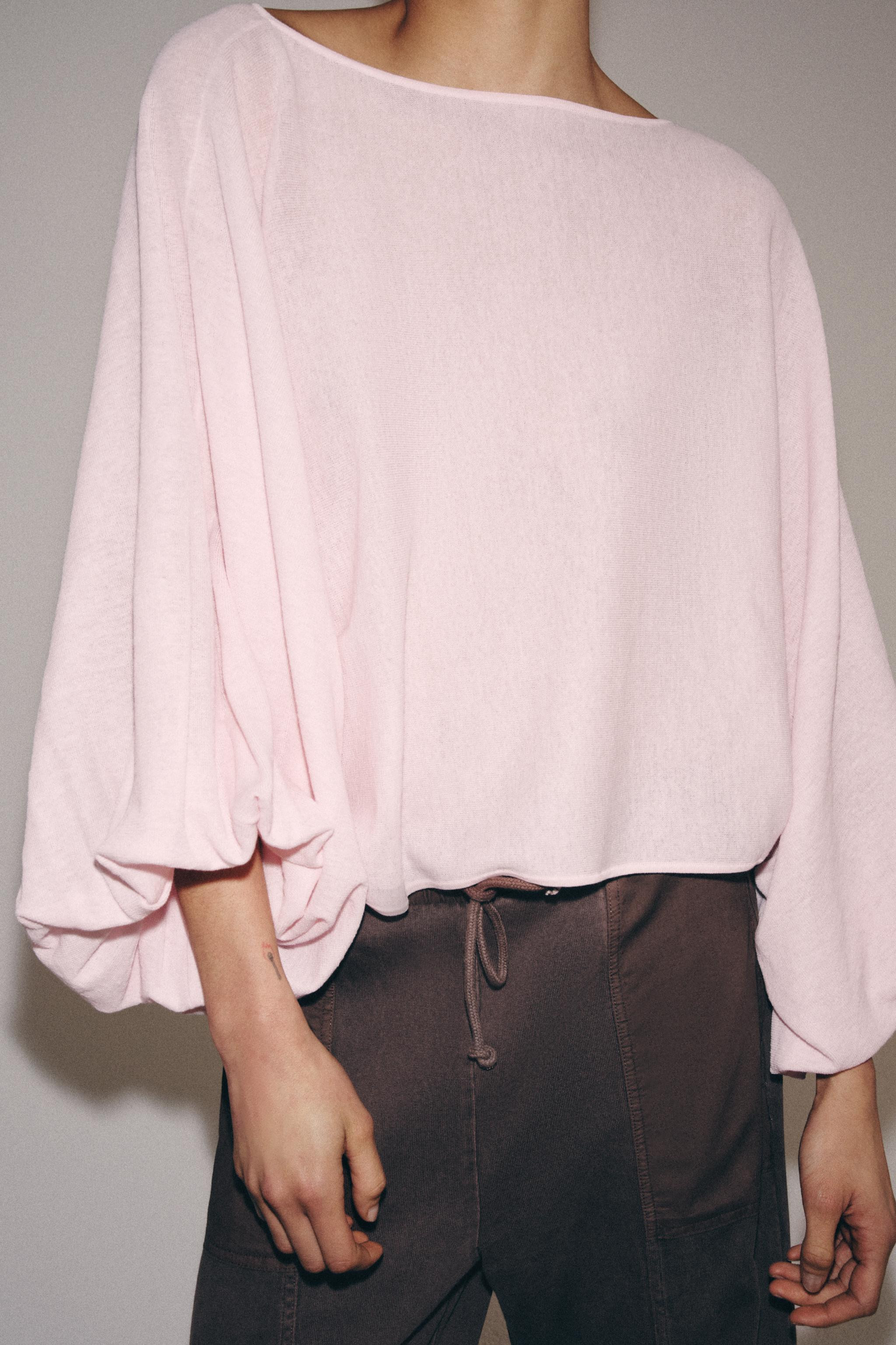 KNIT VOLUME SLEEVE TOP | Zara UK