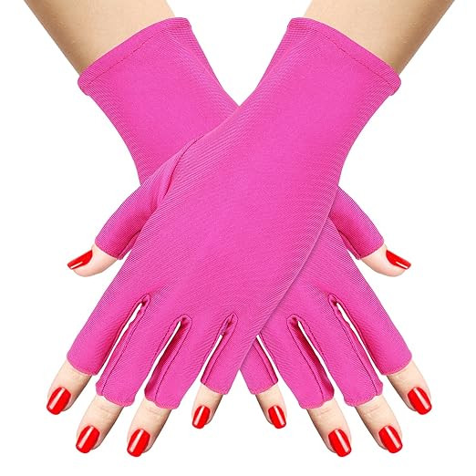 Sibba 1 Pair UV Gloves For Nails Art Light Protection Gel Polish Manicure Care Fingerless Moistur... | Amazon (UK)