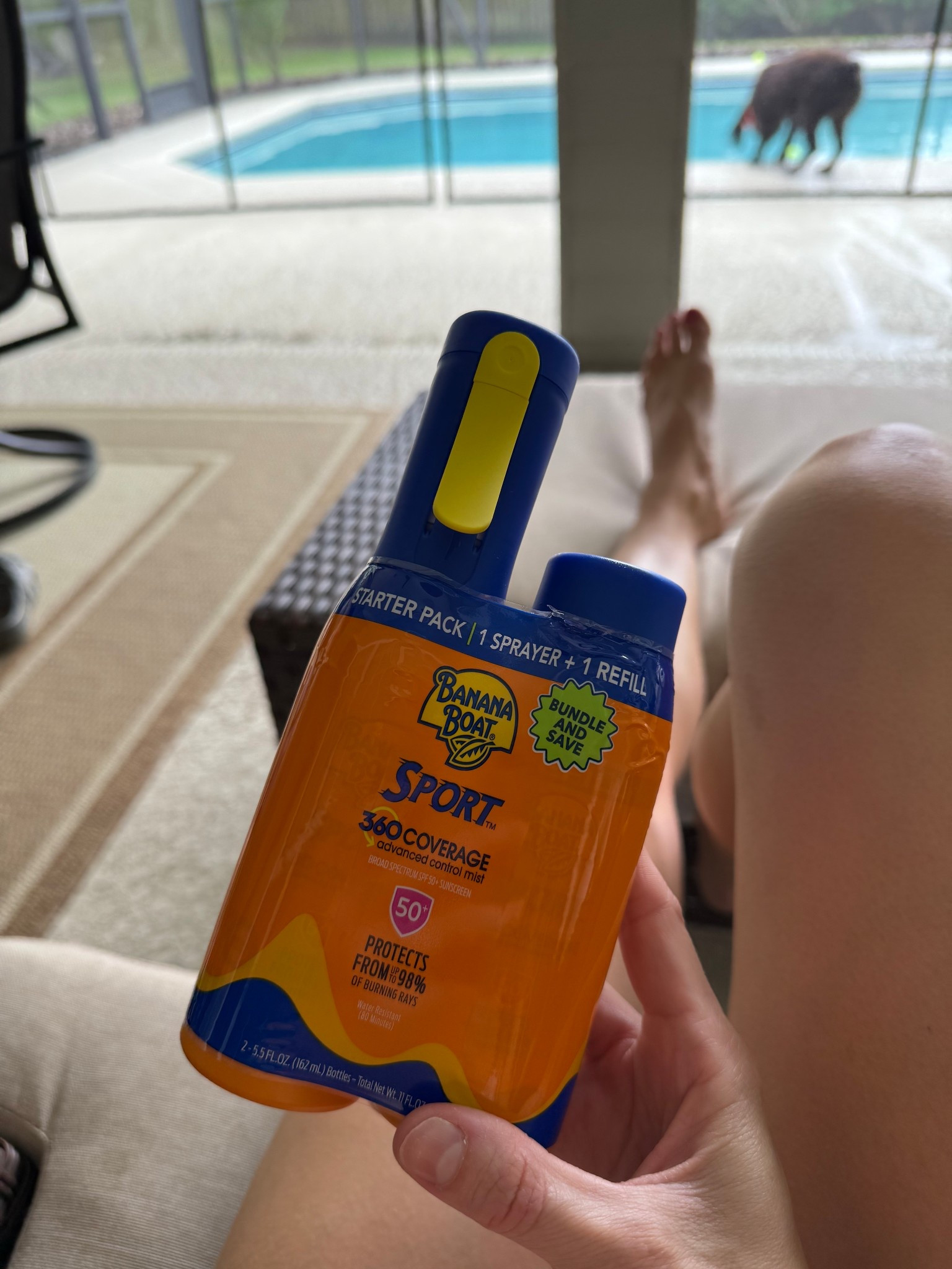 Love this sunny screen! It’s non aerosol and comes with a second canister for refills. 
Also comes in kids sunscreen! 