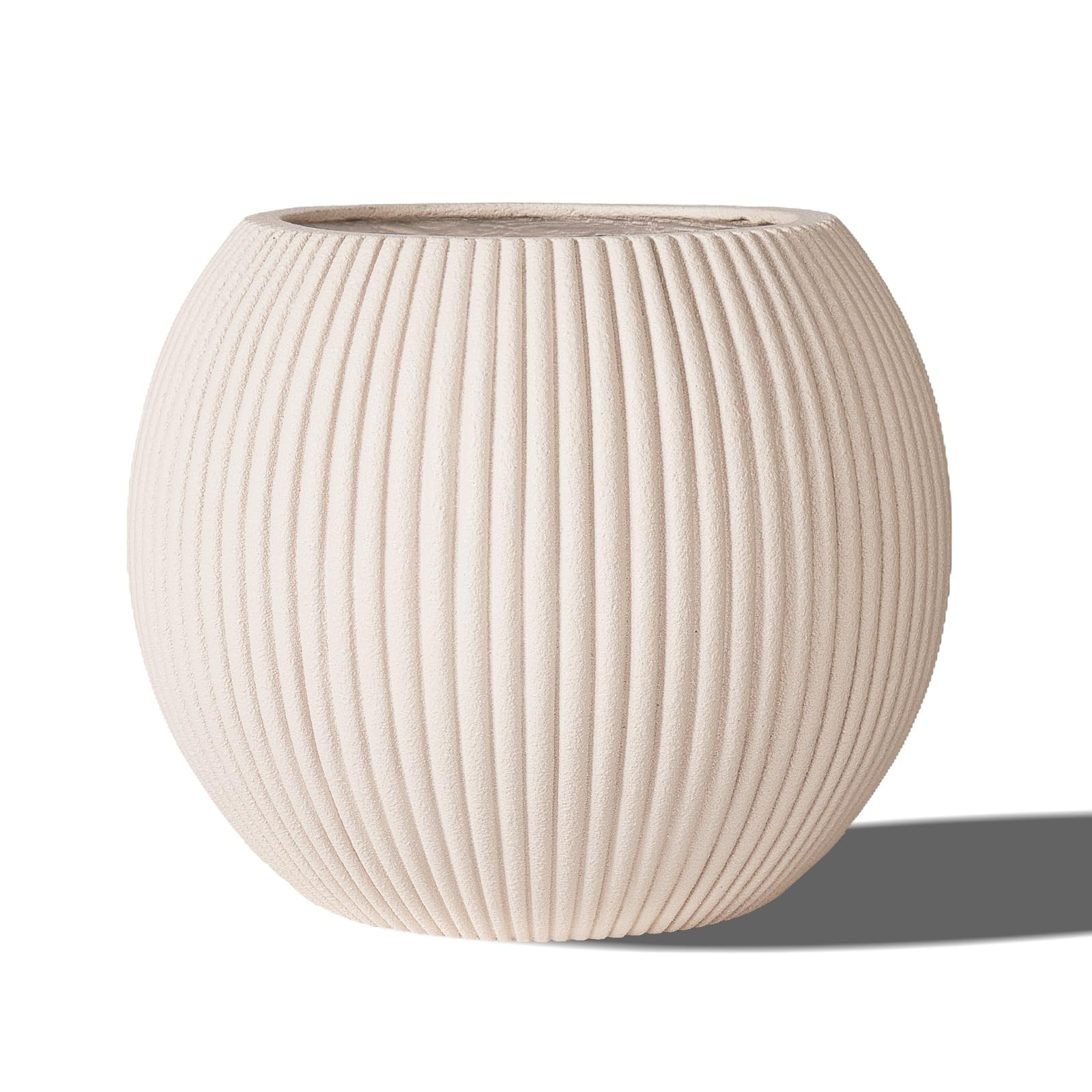 16 Inch Handmade Outdoor Planter - Classic Striped Design | Fiberglass & Composite Material | Dur... | Amazon (US)