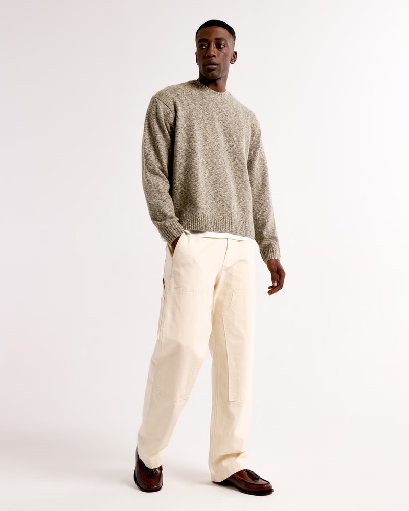 Oversized Marled Crew Sweater | Abercrombie & Fitch (US)