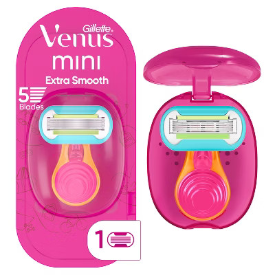Venus Mini Extra Smooth On The Go Women's Razor + 1 Razor Blade Refill + 1 Travel Case - Trial Si... | Target