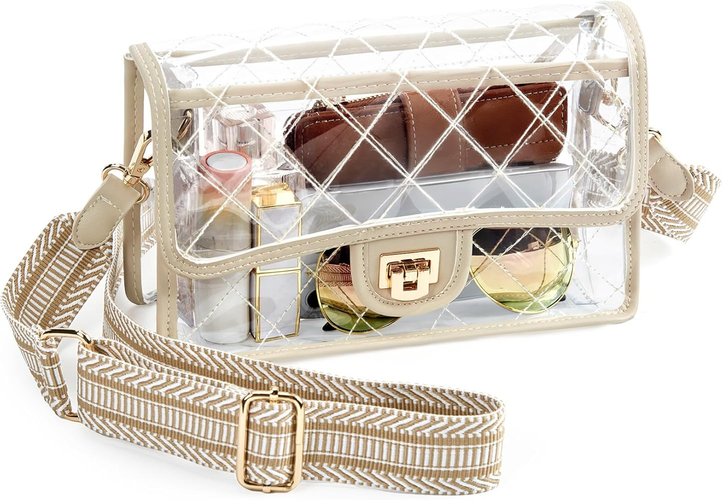 Missnine Clear Bags for Stadium Events Quilted Clear Crossbody Purses Stadium Approved Clear Conc... | Amazon (US)