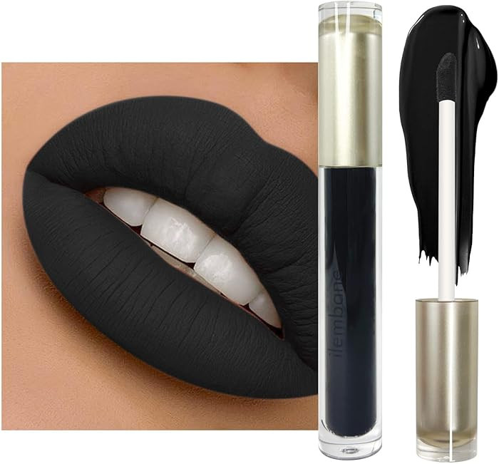 Black Matte Liquid Lipstick - Long Lasting, Smudge Proof, Transfer Resistant Lip Color, Waterproo... | Amazon (US)
