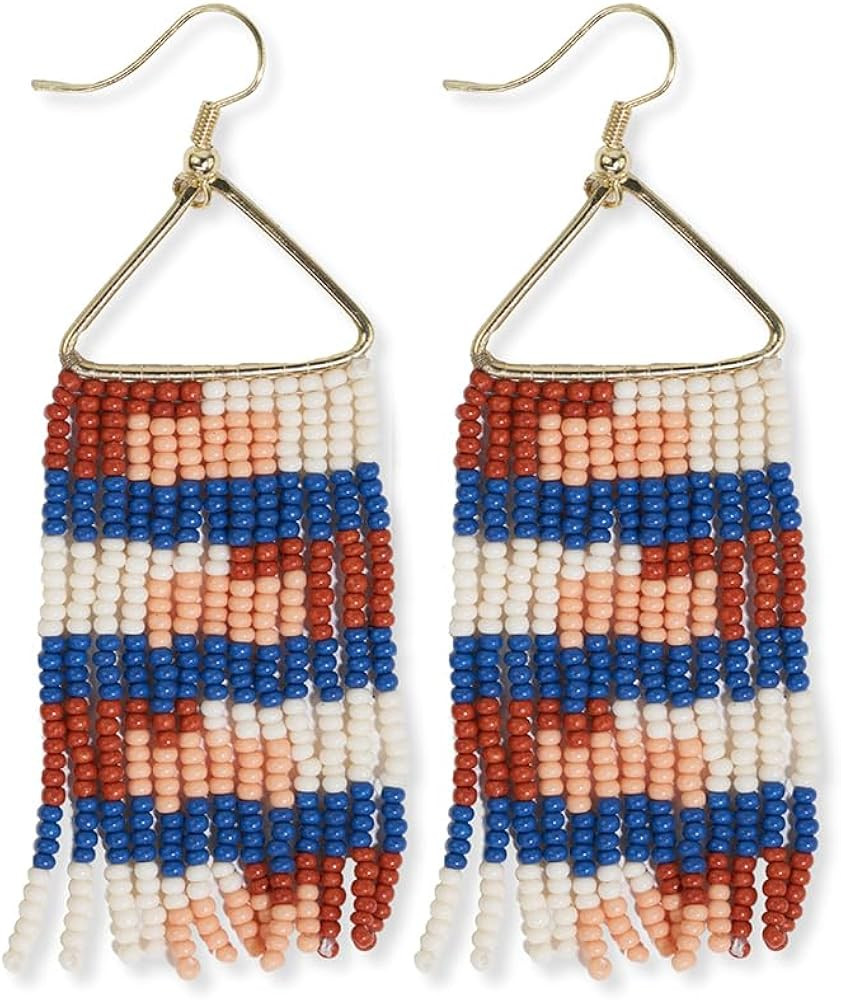 INK+ALLOY Beaded Earrings for Women Dangling, Whitney Medium Fringe Statement Boho Earrings, Hypo... | Amazon (US)