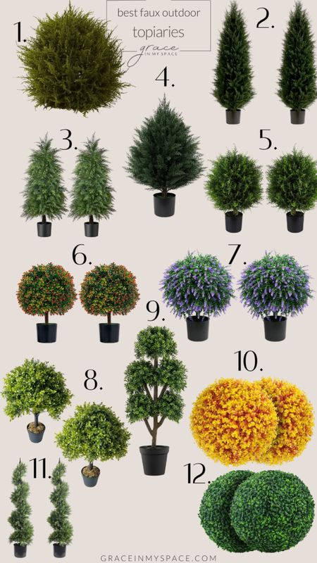 These artificial topiaries are perfect for large plant pots, deck decor or front doors. #amazonhome 

#LTKFindsUnder100 #LTKHome #LTKFindsUnder50