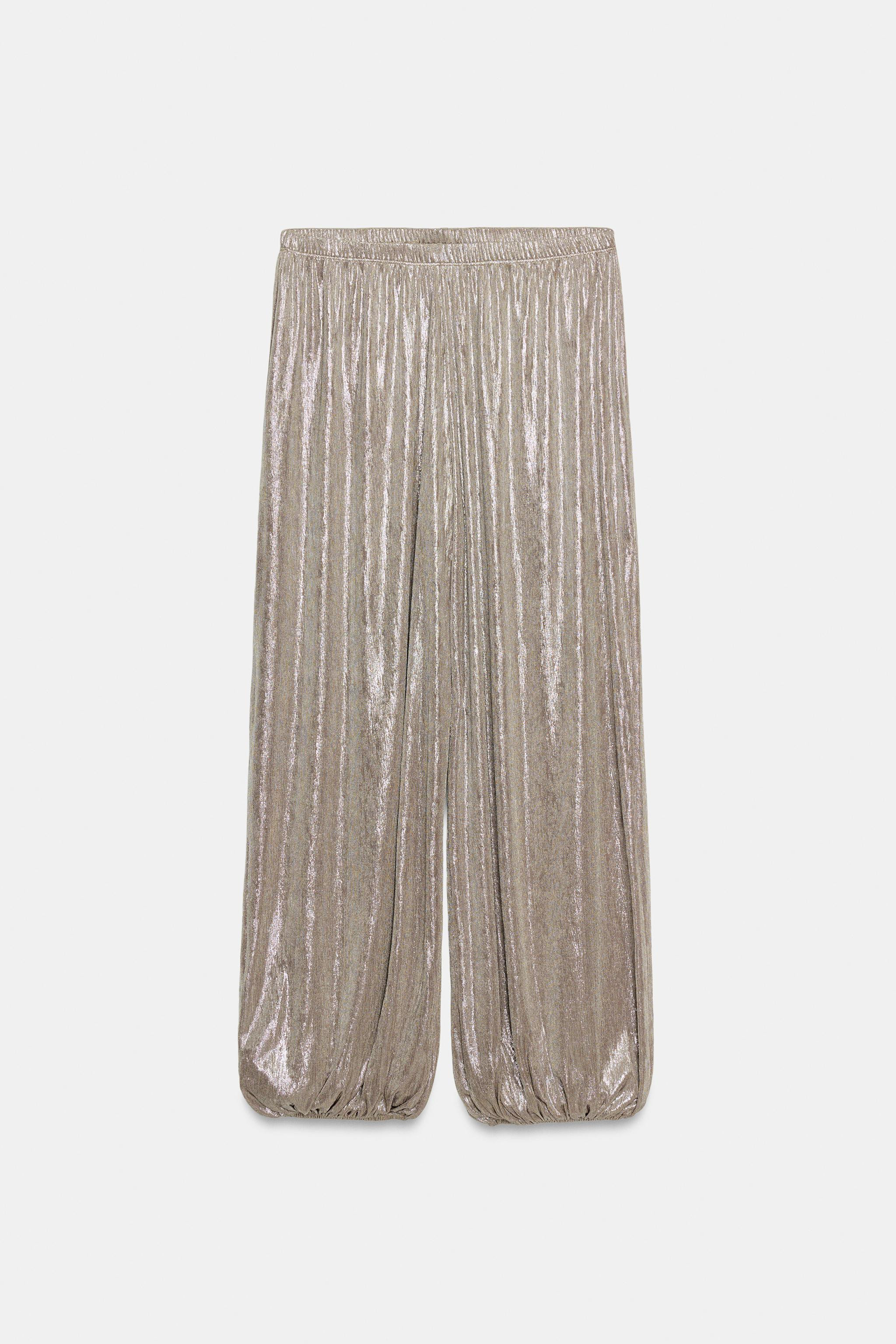METALLIC EFFECT  PANTS | Zara US
