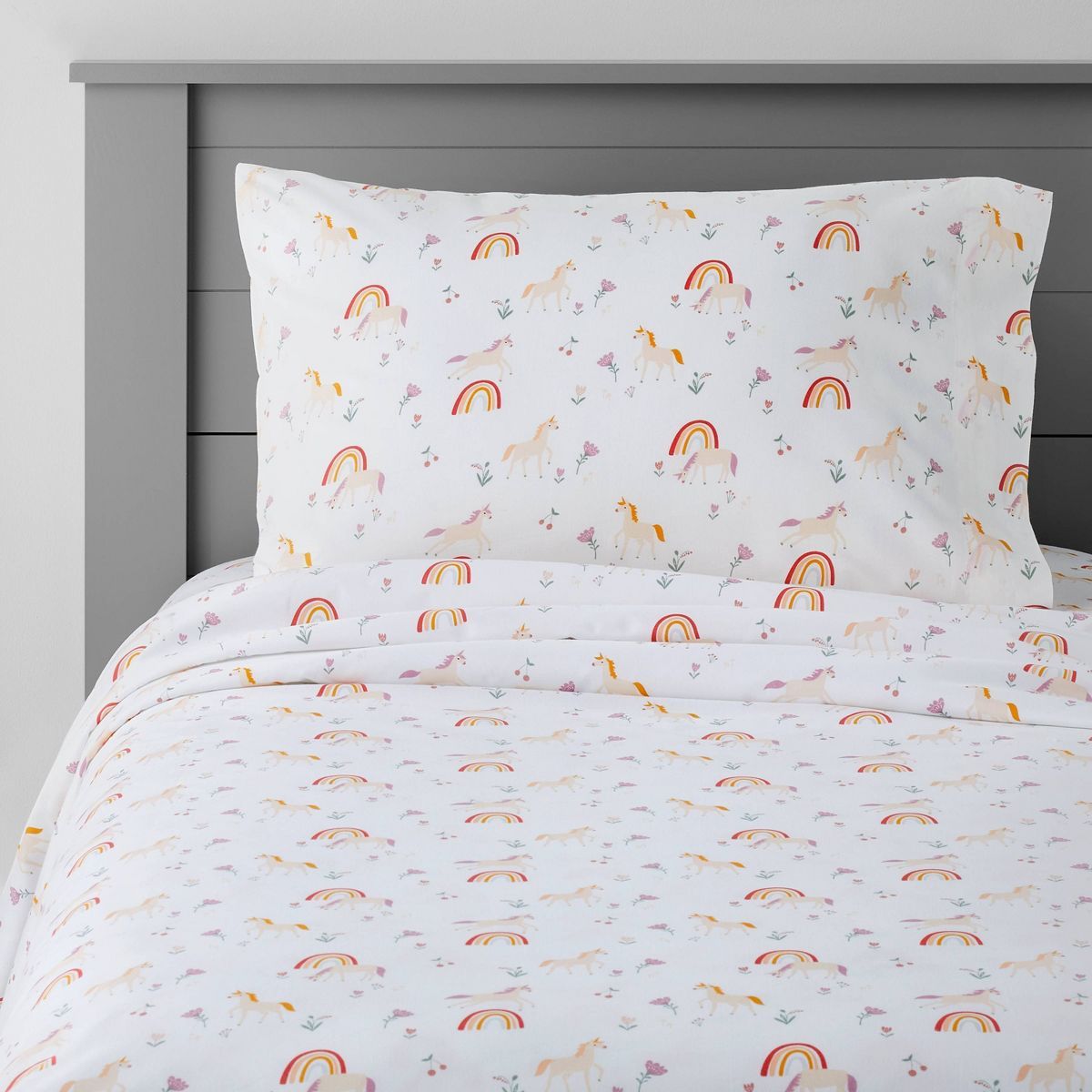 Twin Unicorn Cotton Kids' Sheet Set - Pillowfort™ | Target