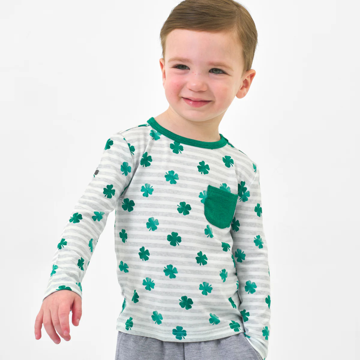 Lucky Stripes Pocket Tee | Little Sleepies