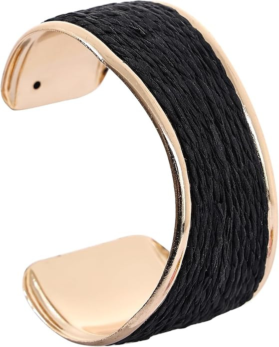 Raffia Colorful Chunky Cuff Bracelet For Women Statement Irregular Wave Vacation Tropical Beachy ... | Amazon (US)