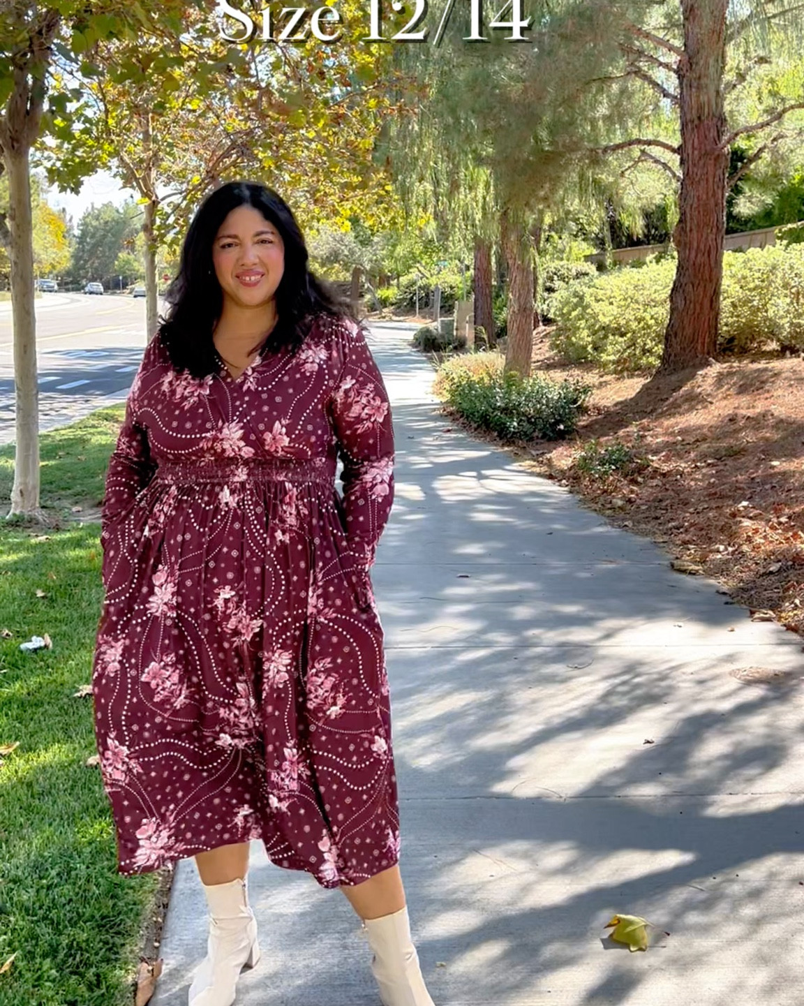 Hola Bebes! Fall Outfit Idea 🍂 

Loving burgundy for the fall and winter! Found the perfect dress for thanksgiving or any fall/ winter  events. 

Stretchy and I love a dress with pockets . Flattering for the tummy and easy to style. 

Wearing a size XL 
Size 12/14 

#LTKFindsUnder50 #LTKMidsize #LTKPlusSize