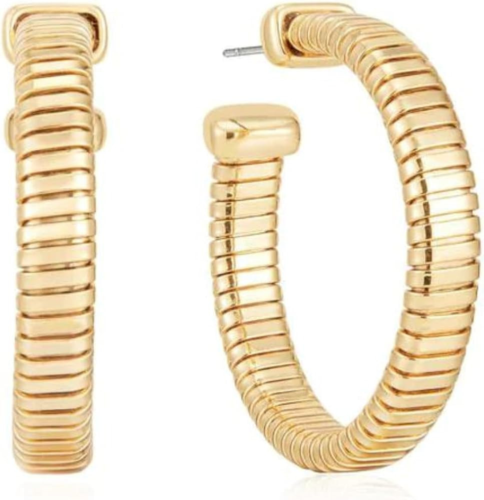 Ettika Hoop Earrings. Hoops for Women. Flex 18K Gold or Rhodium Plated Essential Flex Hoops. Earr... | Amazon (US)