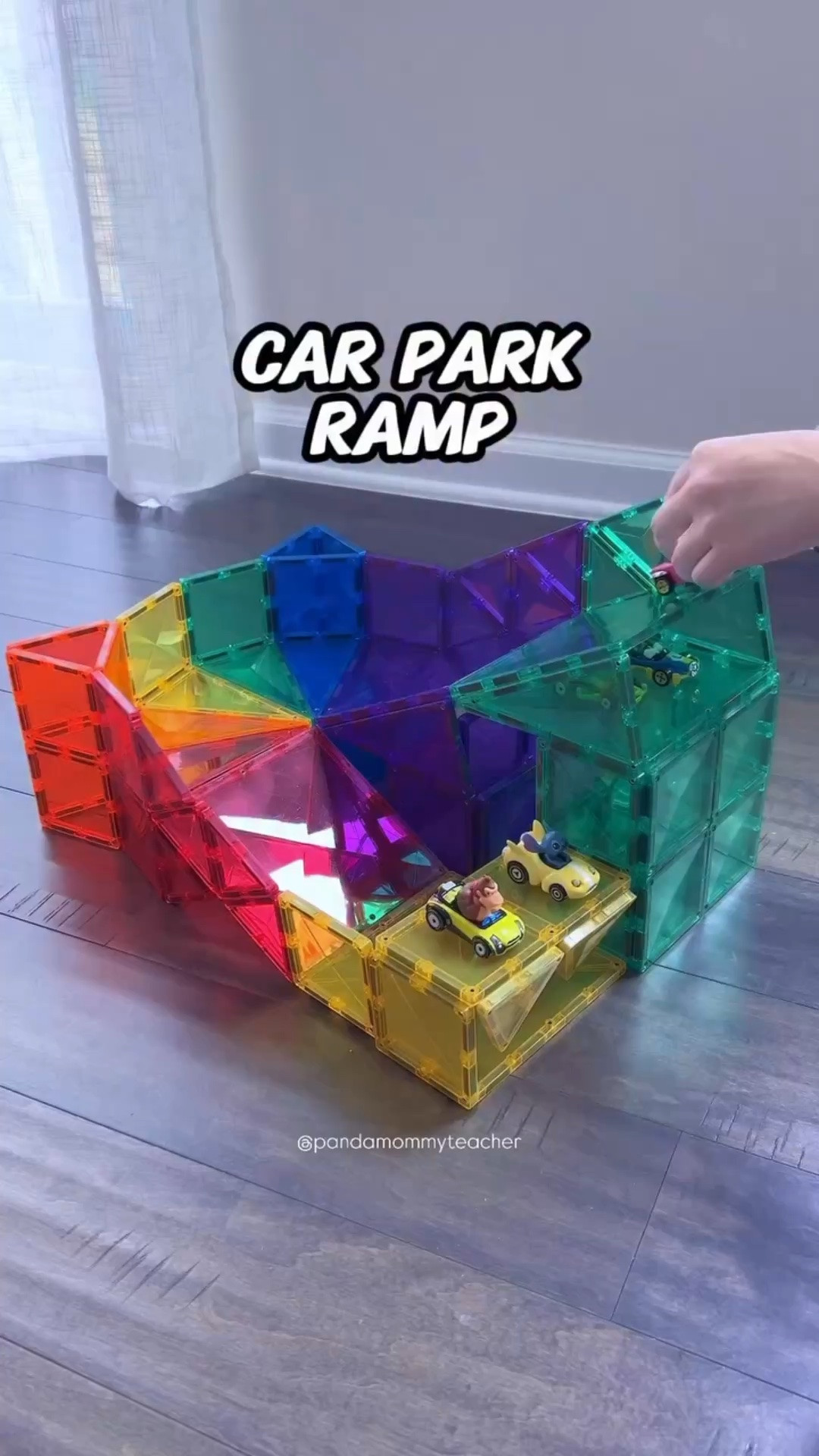 Unlocking creativity and engineering skills while racing through this magnetic tile car park and ramp! 🌈 

📥SAVE to try
➡️SHARE with a friend
❤️ FOLLOW for more

#stemtoys #stemforkids #magnetictiles #playbasedlearning #openendedtoys