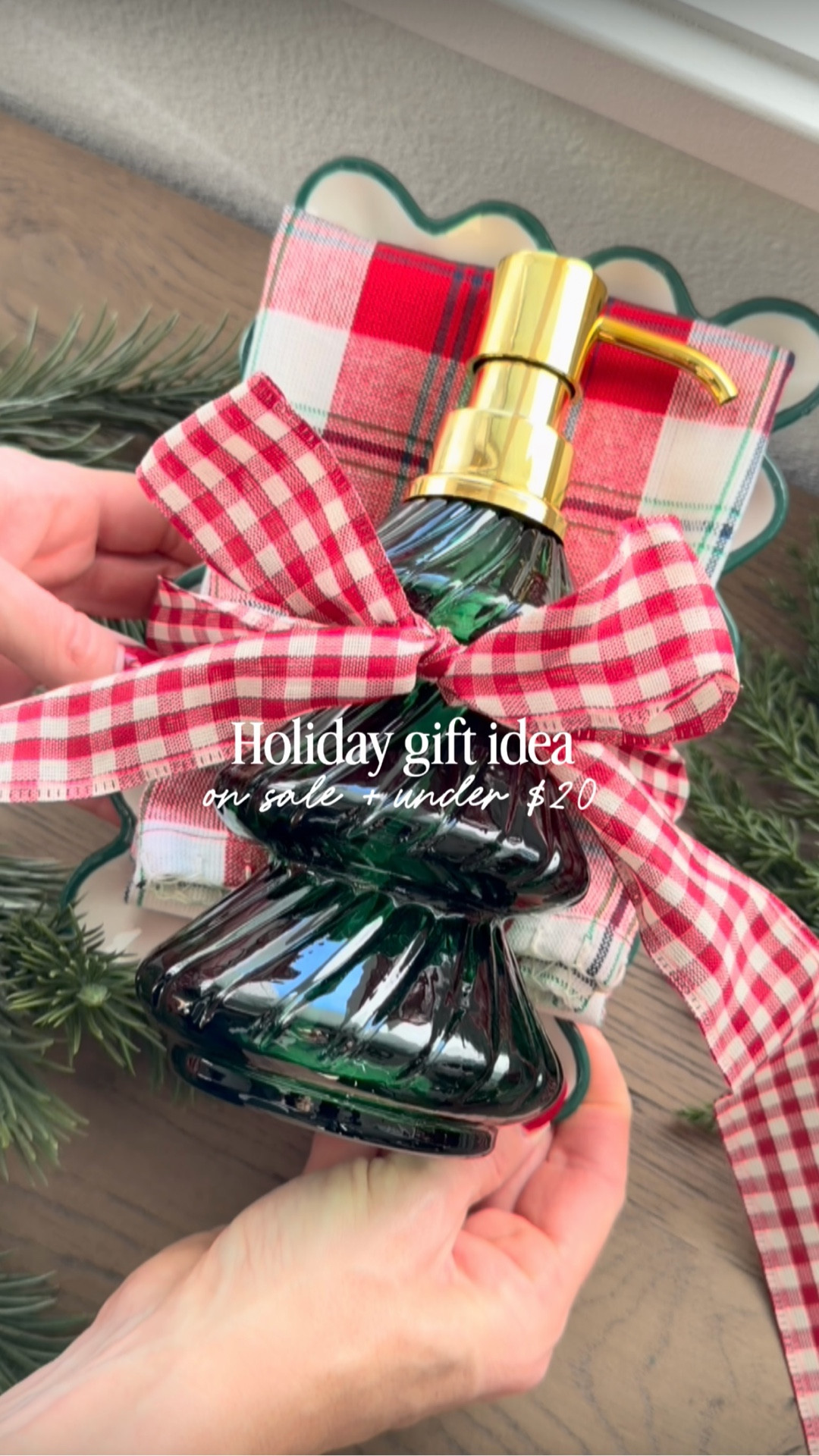 How cute is this ceramic scalloped tray?! Currently on sale for $7! I love this plaid towel (comes as a set of 2) and this tree soap bottle. Linked the gingham ribbon on my gingham too! Easiest gift under $20!

#holidaygift #holidaygifting #giftidea #giftunder20 #holidaygiftideas #ltkgiftguide 

#LTKGiftGuide #LTKSaleAlert #LTKHoliday
