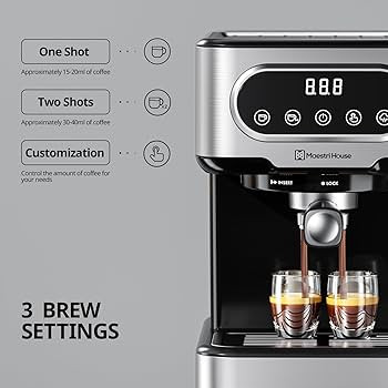 Maestri House Espresso Machine, Espresso Coffee Maker with Milk Frother Steam Wand, Barista Espre... | Amazon (US)