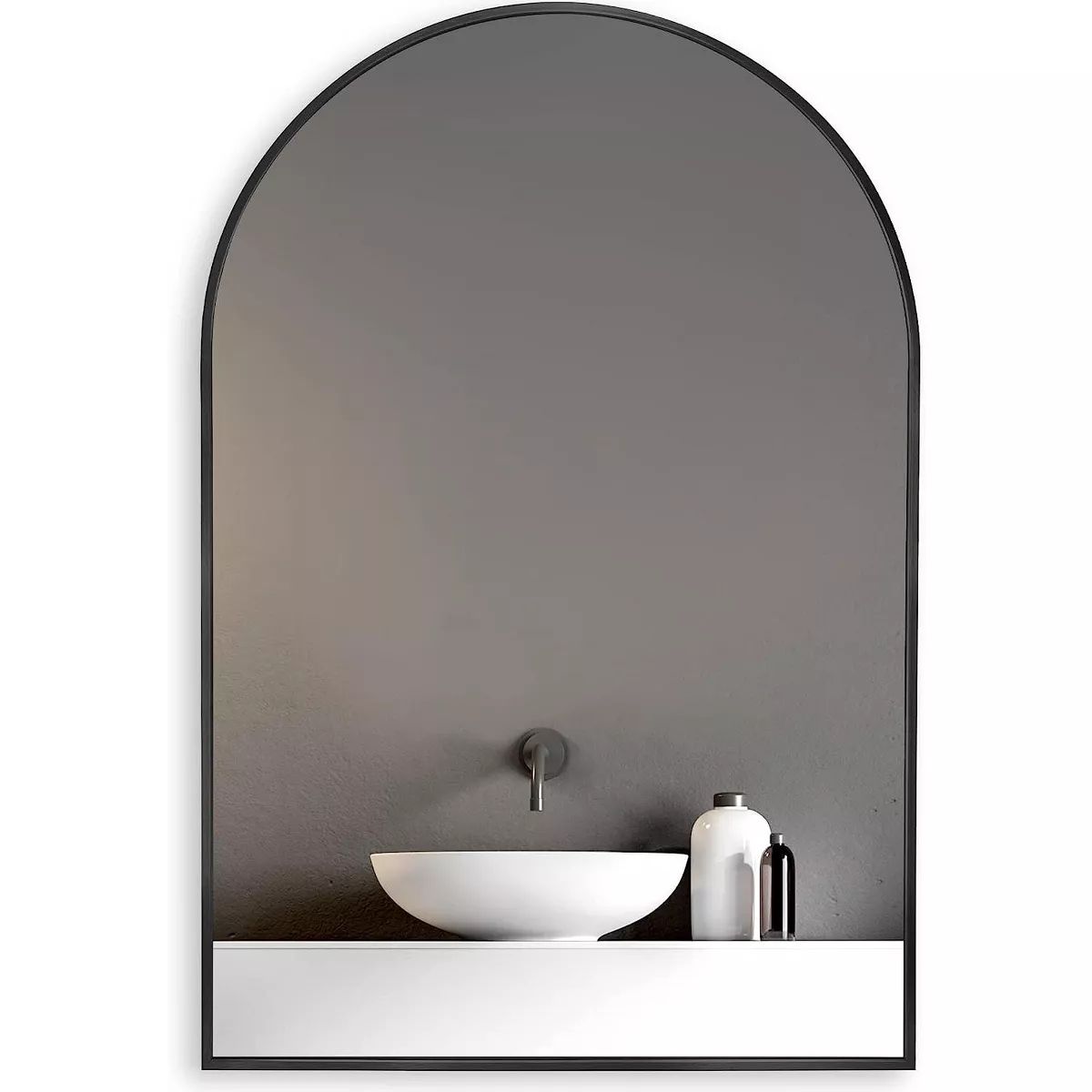 Serio 36"x 24" Arch Top Aluminum Alloy Framed Rectangular Bathroom Mirrors - The Pop Home | Target