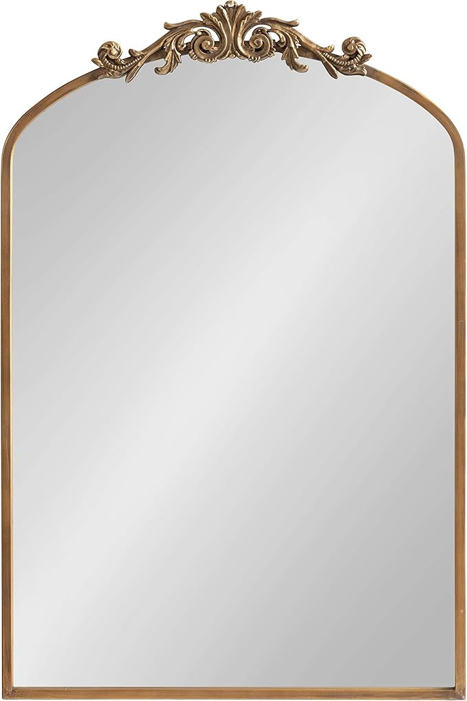 Kate and Laurel Arendahl Traditional Arch Mirror, 24 x 36, Antique Gold, Baroque Inspired Wall De... | Amazon (US)