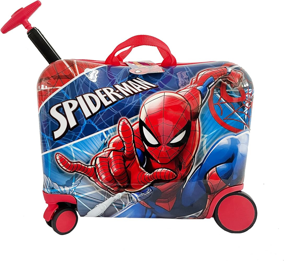 Fast Forward Spiderman Ride on Suitcase for Kids, 18'' Suitcase with Seat for Kids, Cute Lightwei... | Amazon (US)