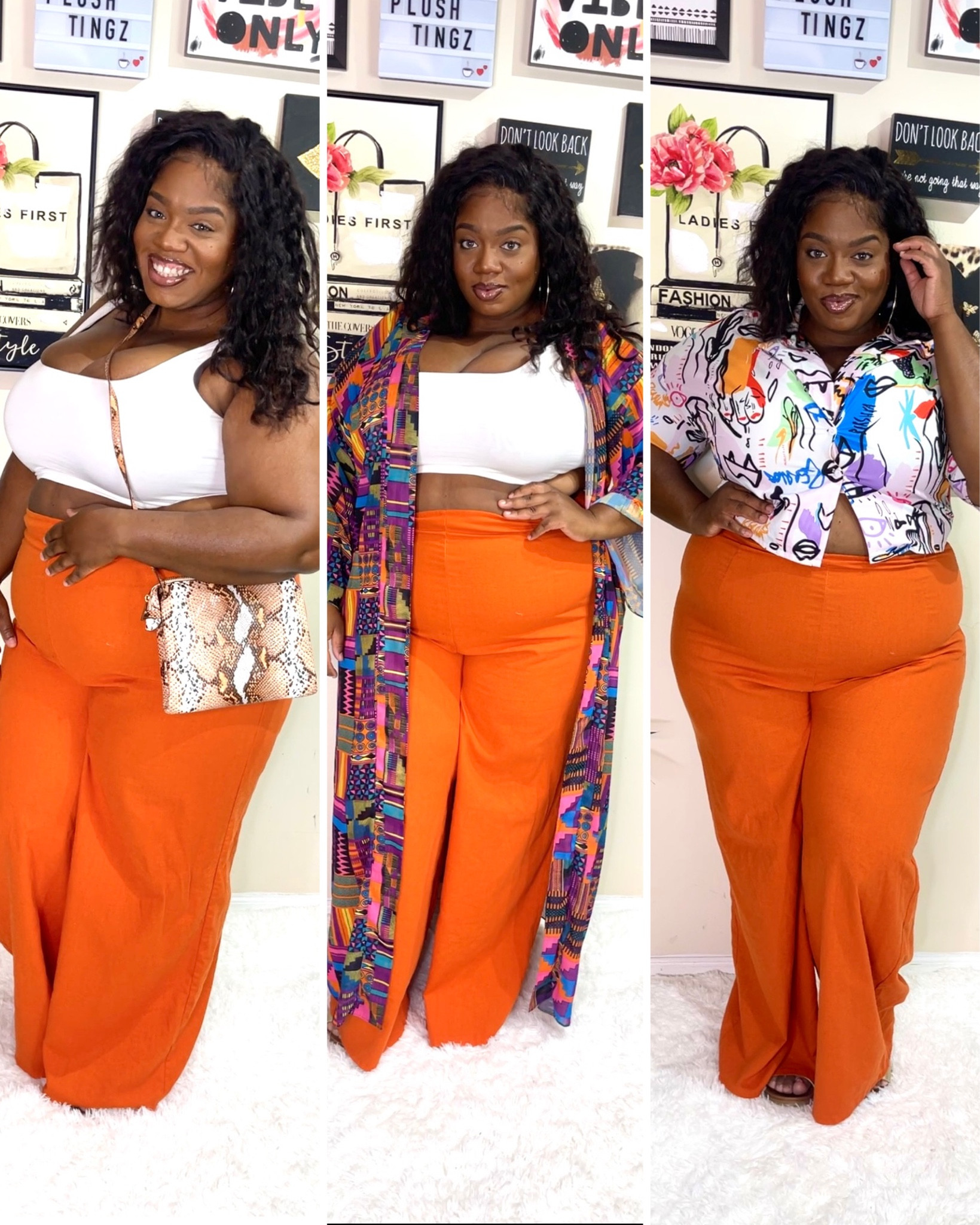 Plus Size Wide Leg Pants, Fashion Plus Size Wide Leg Pants