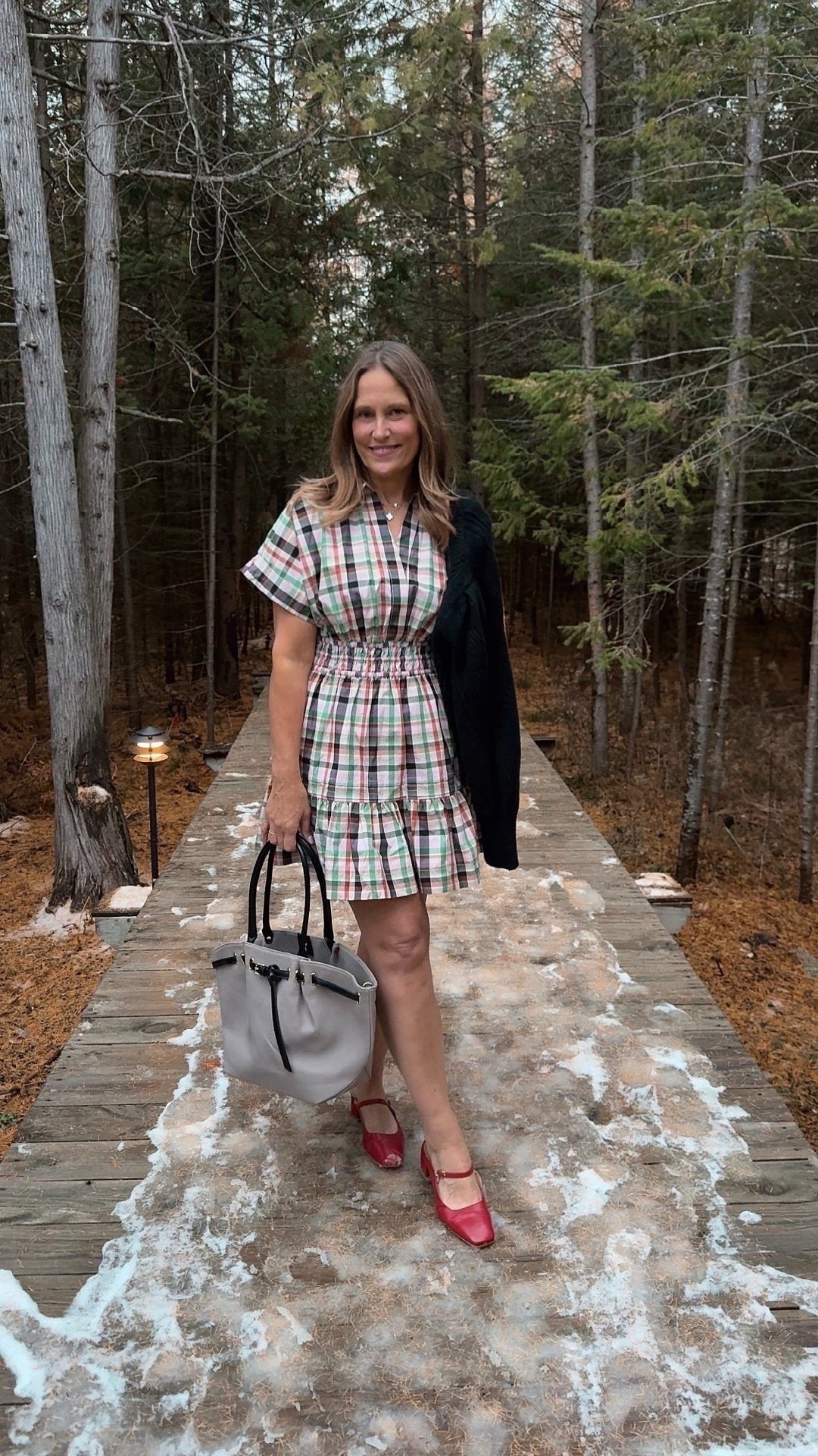 We are loving the new arrivals that Anthropologie just dropped! We recently got this plaid Somerset dress that we paired with a bag, red heels, and a black cardigan. The perfect look for any upcoming holiday events! 

#LTKHoliday #LTKSeasonal #LTKOver40