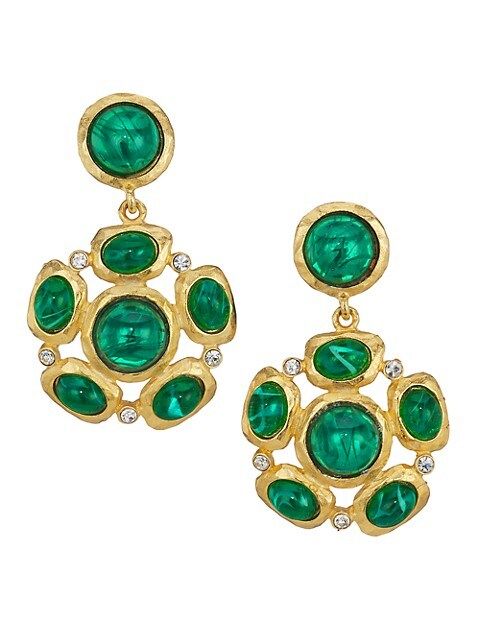 Goldplated Crystal & Faux Emerald Drop Earrings | Saks Fifth Avenue