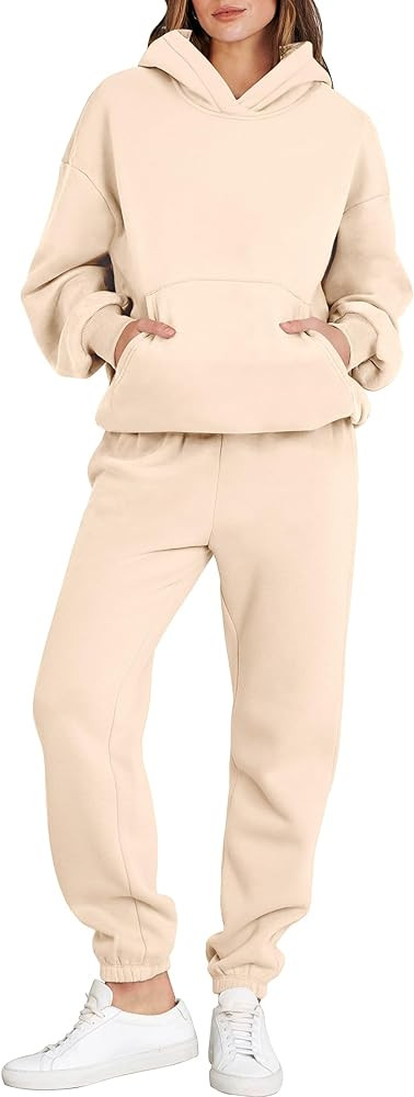 ANRABESS Womens 2 Piece Outfits Lounge Hoodie Oversized Sweatshirt Jogger Sweatpants Y2K Tracksui... | Amazon (US)