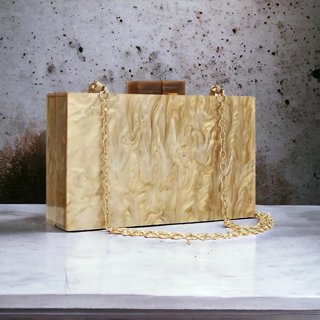 New Trendy Champagne Clutch Bag | Beige Acrylic Clutch Bag | Luxury Evening Clutch | Wedding Clut... | Etsy (Global)