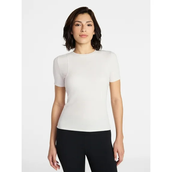 Avia Women's Ribbed T-Shirt with Short Sleeves, Sizes XS-XXXL | Walmart (US)