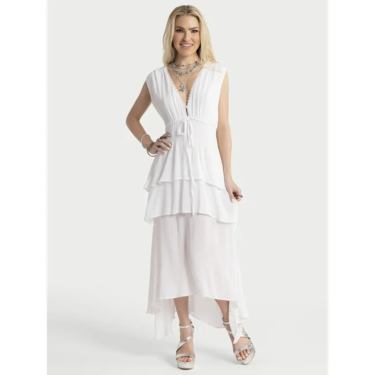 Jessica Simpson Women's Genna V Neck Dress, Sizes XS-XL | Walmart (US)