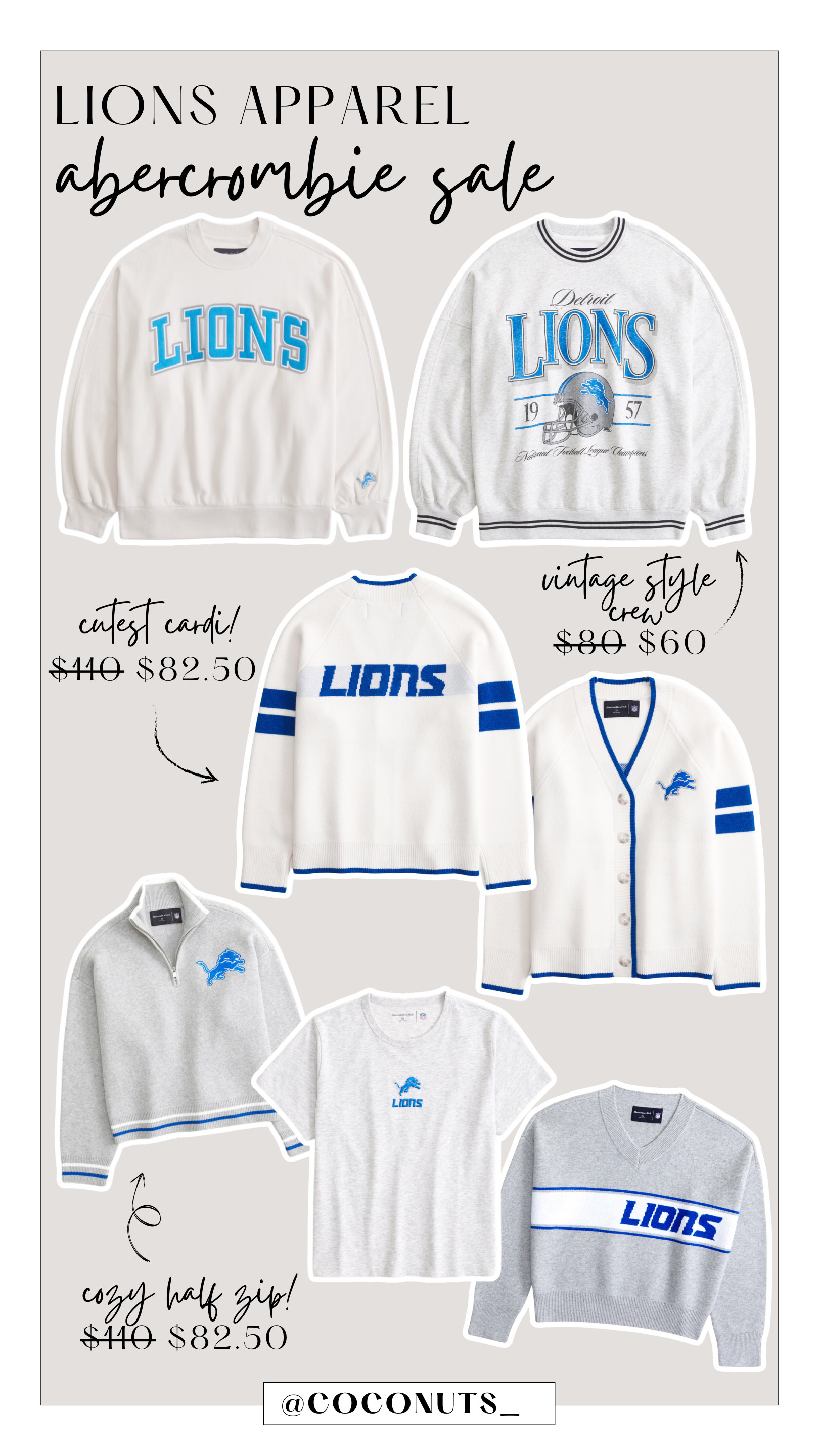 Abercrombie Lions apparel on sale!

#lions #football 

 #LTKGiftGuide #LTKSaleAlert #LTKFindsUnder100