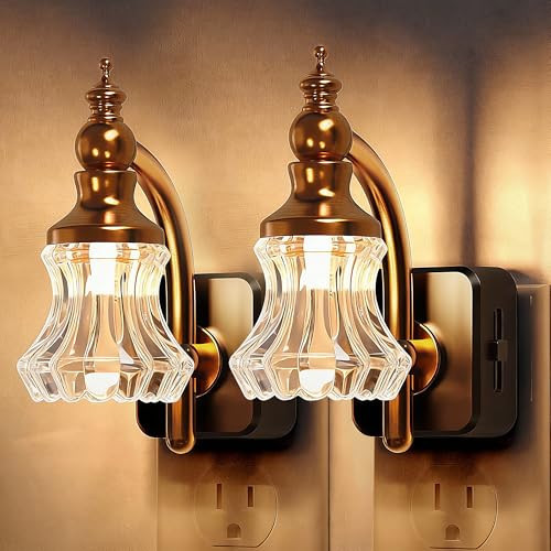 L LOHAS LED Night Lights Plug into Wall, 3000K Soft White LED, Floral Night Lights with Dusk to Dawn Sensor, 0-100lm Adjustable Brightness, for Hallway Bedroom Stairway | Amazon (US)