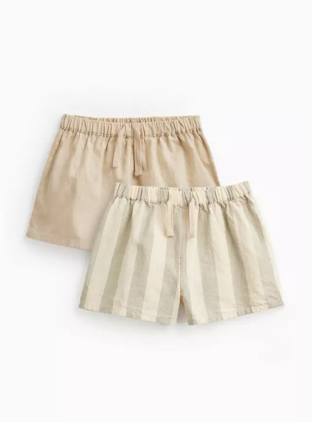Buy Stripe & Plain Shorts 2 Pack 3-6 months | Baby Holiday Clothes | Tu | Tu Clothing