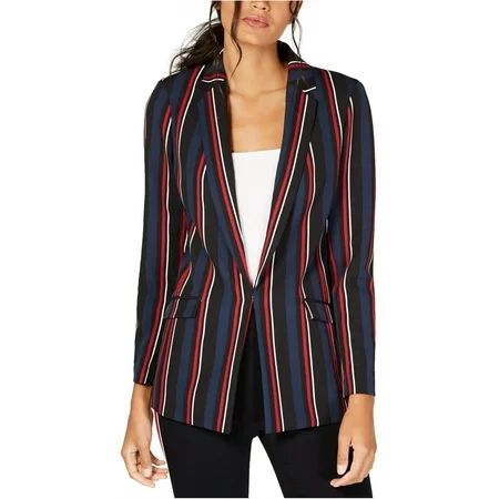 I-N-C Womens Striped Blazer Jacket Multicoloured Large | Walmart (US)