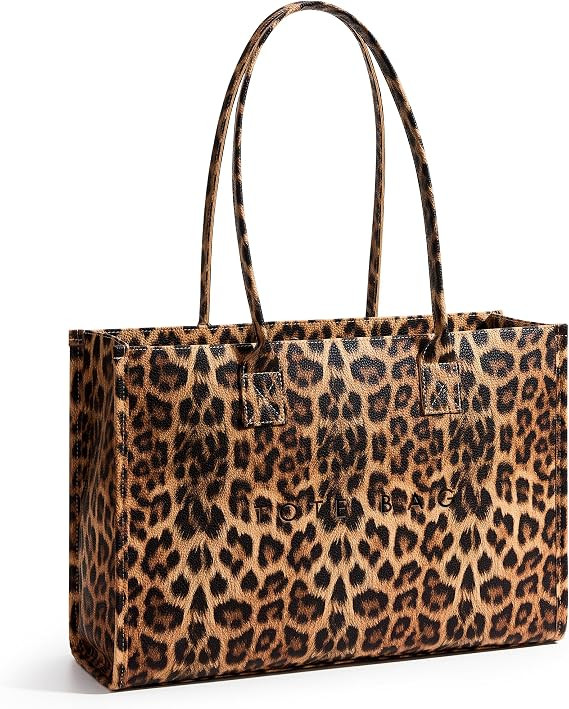 KALIDI Oversize Pu Leather Tote Bag Women Weekender Bag Shopper Handbags Purses with Top Handle W... | Amazon (US)