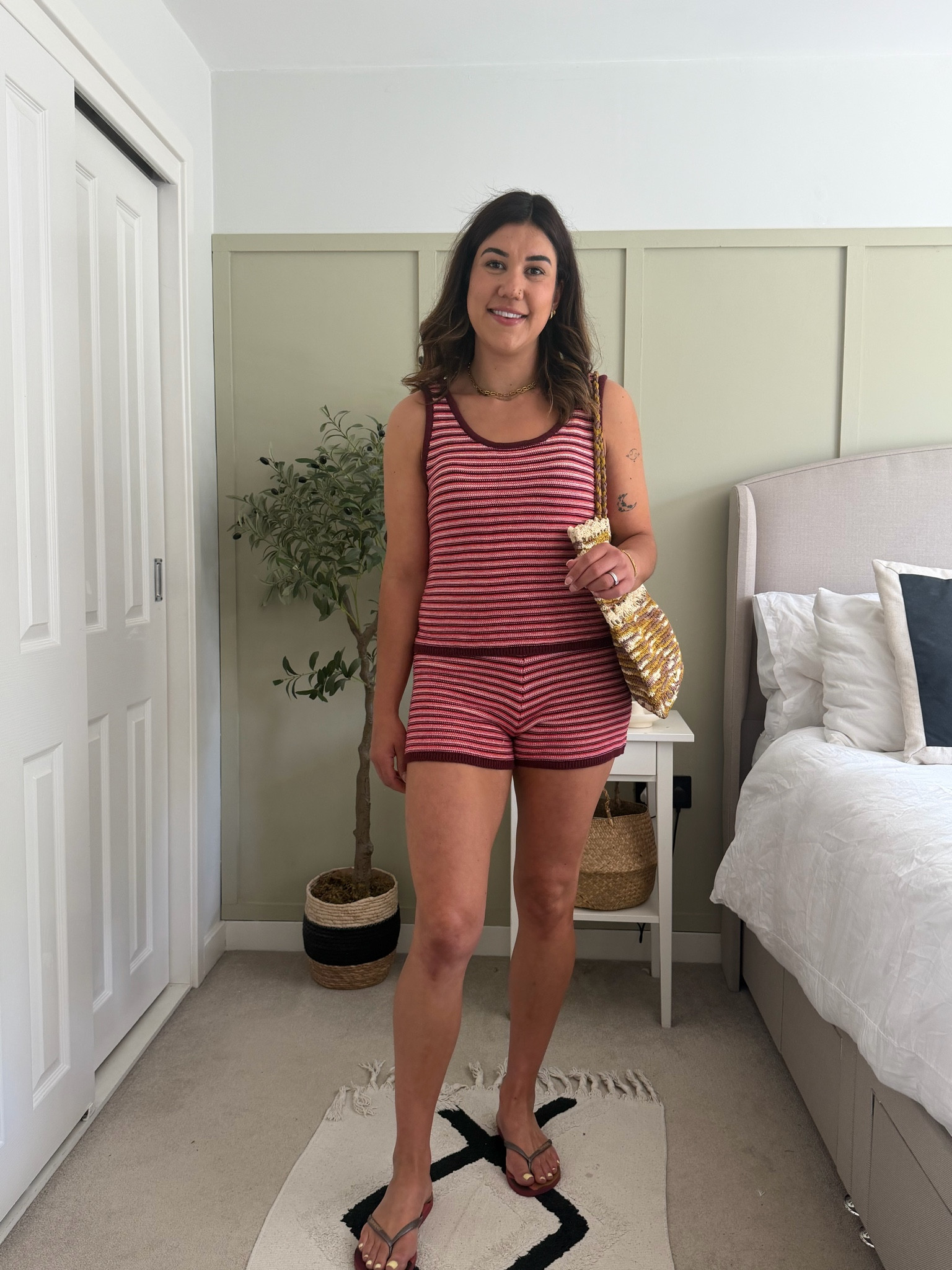 Travel outfit, striped co-ord, straw bag, beach bag, airport outfit

#LTKeurope #LTKsummer #LTKuk