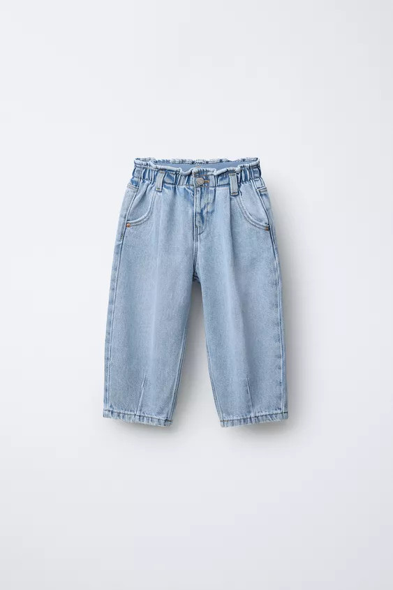 BAGGY PAPERBAG JEANS WITH HEART POCKETS | Zara Canada