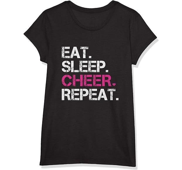 Eat Sleep Cheer Repeat Cheerleading TShirt Cheerleader Gifts T-Shirt | Amazon (US)